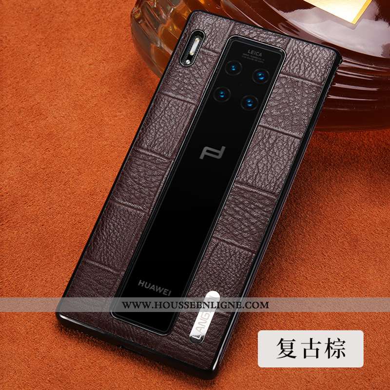Coque Huawei Mate 30 Rs Protection Créatif Téléphone Portable Incassable Business Cuir Véritable Bov