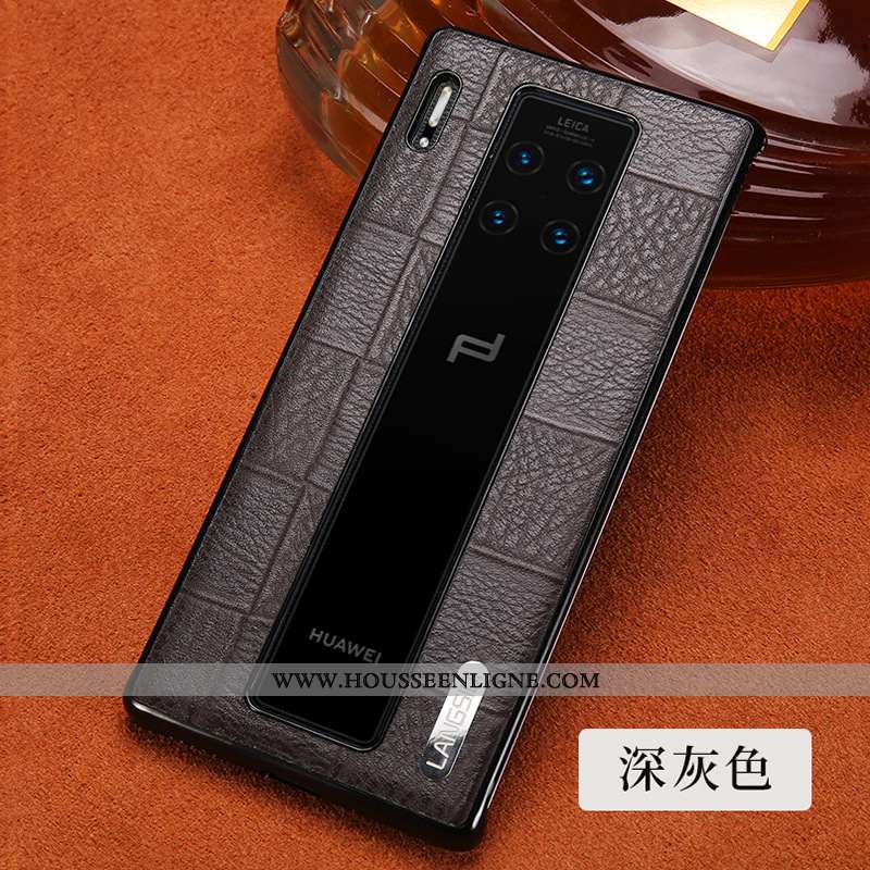 Coque Huawei Mate 30 Rs Protection Créatif Téléphone Portable Incassable Business Cuir Véritable Bov
