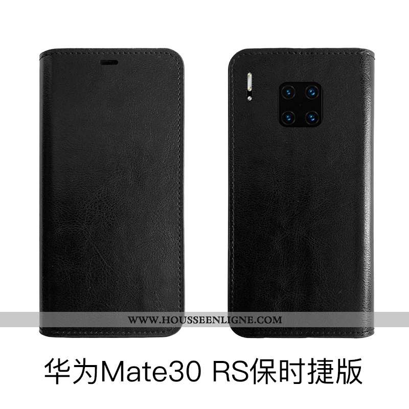 Coque Huawei Mate 30 Rs Protection Cuir Véritable Bovins Cuir Housse Tout Compris Rouge