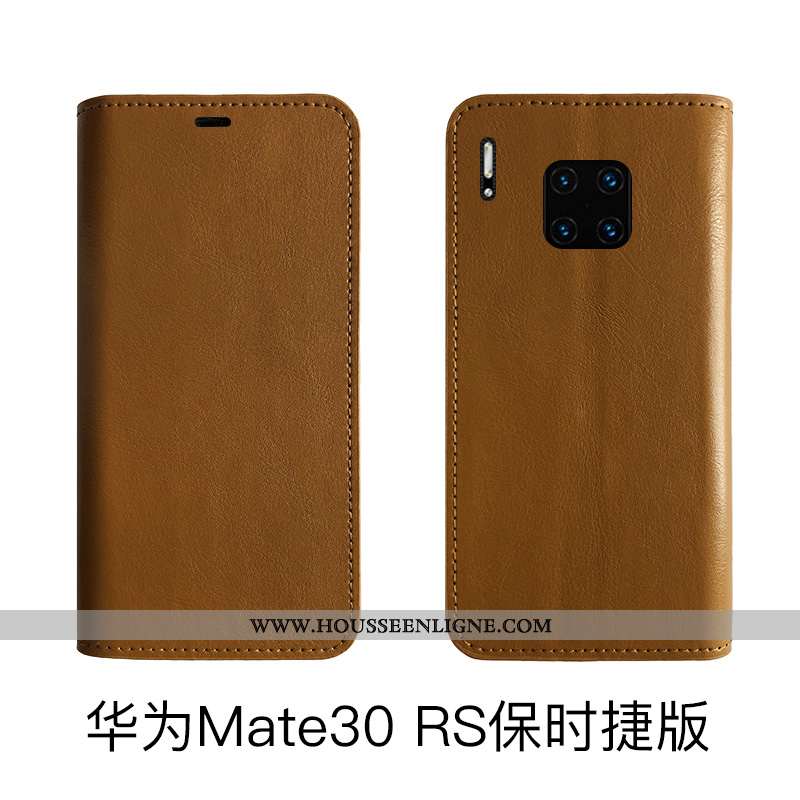 Coque Huawei Mate 30 Rs Protection Cuir Véritable Bovins Cuir Housse Tout Compris Rouge