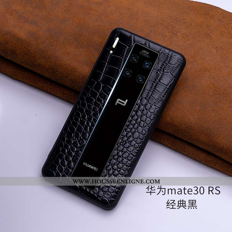 Coque Huawei Mate 30 Rs Protection Cuir Véritable Fluide Doux Incassable Cuir Haut Luxe Bordeaux
