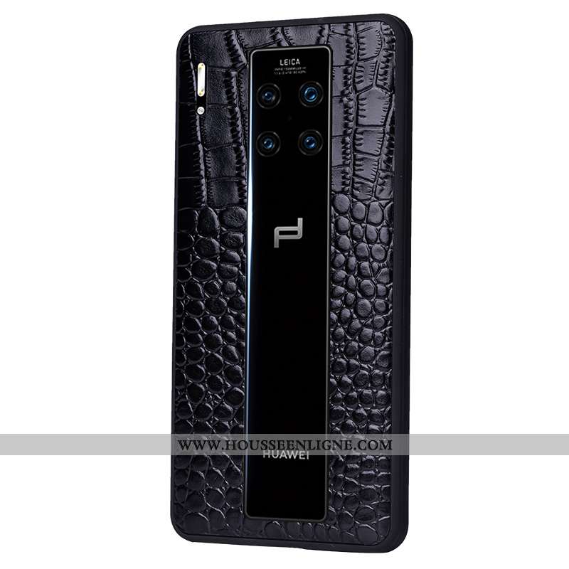 Coque Huawei Mate 30 Rs Protection Cuir Véritable Fluide Doux Incassable Cuir Haut Luxe Bordeaux