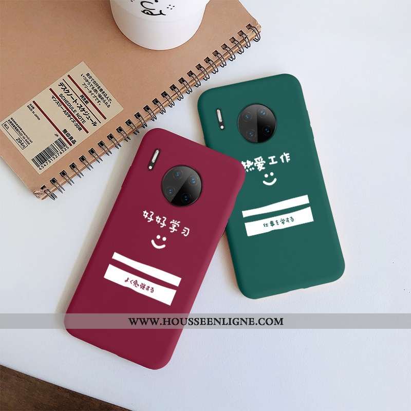Coque Huawei Mate 30 Silicone Protection Amoureux Étui Téléphone Portable Net Rouge Rouge