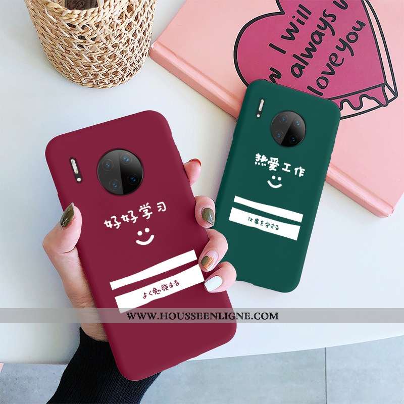 Coque Huawei Mate 30 Silicone Protection Amoureux Étui Téléphone Portable Net Rouge Rouge