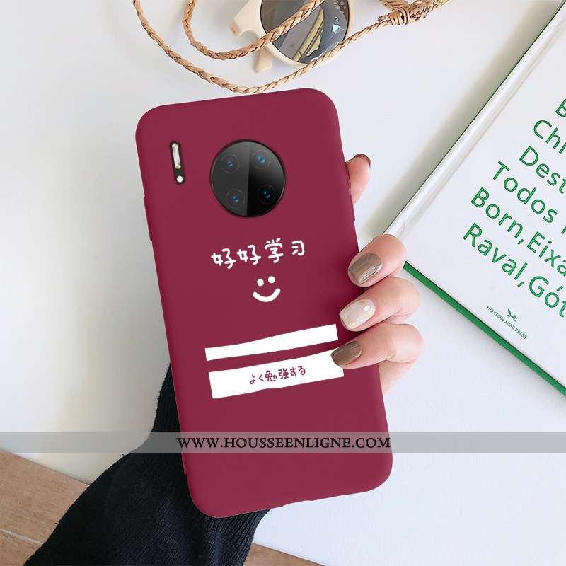 Coque Huawei Mate 30 Silicone Protection Amoureux Étui Téléphone Portable Net Rouge Rouge