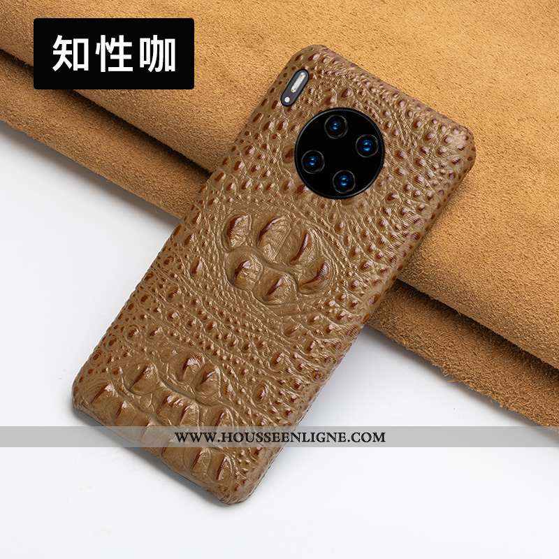 Coque Huawei Mate 30 Ultra Légère Qualité Cuir Haut Rouge Étui Bovins