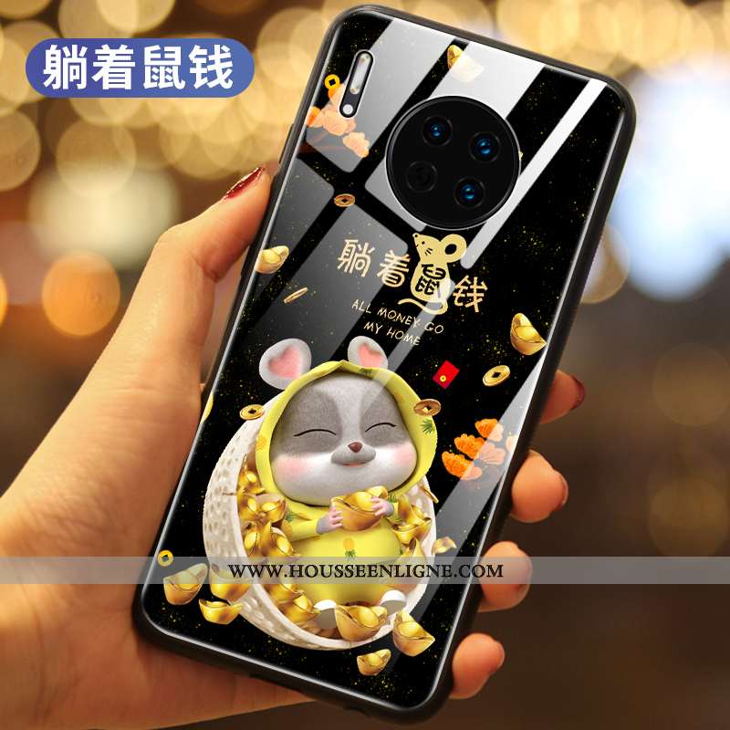 Coque Huawei Mate 30 Verre Créatif Nouveau Rat Téléphone Portable Rouge