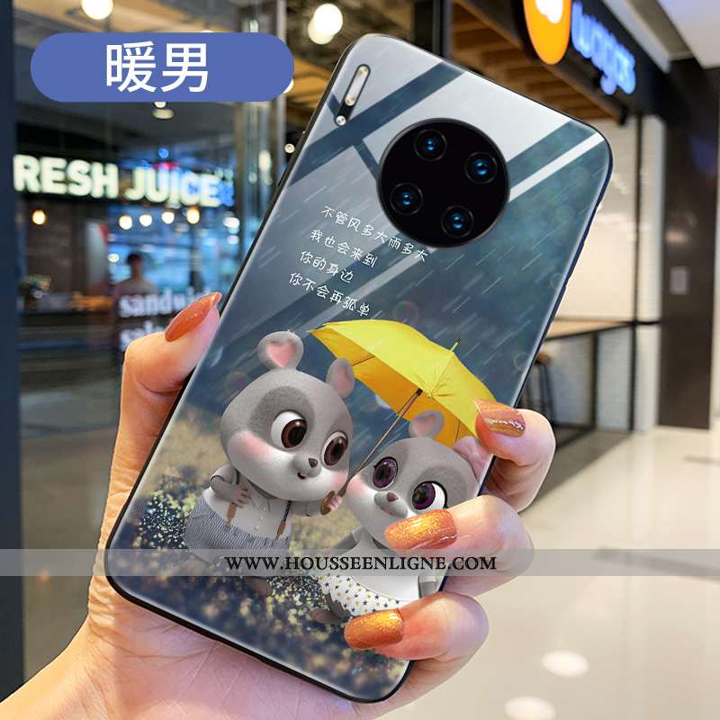 Coque Huawei Mate 30 Verre Créatif Nouveau Rat Téléphone Portable Rouge