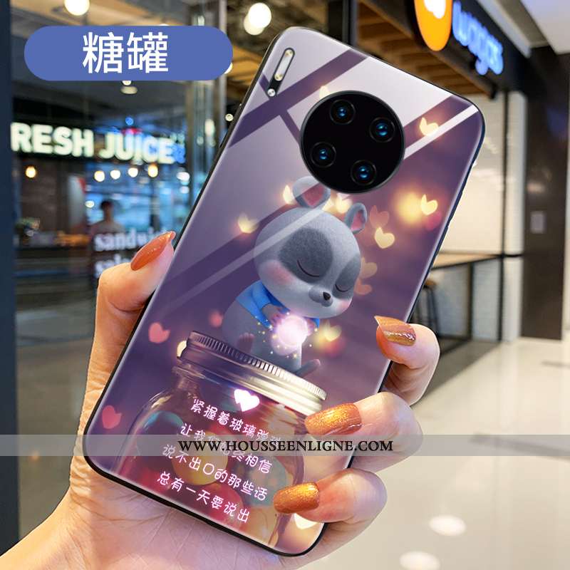 Coque Huawei Mate 30 Verre Créatif Nouveau Rat Téléphone Portable Rouge