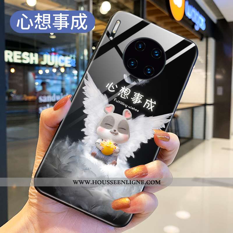Coque Huawei Mate 30 Verre Créatif Nouveau Rat Téléphone Portable Rouge
