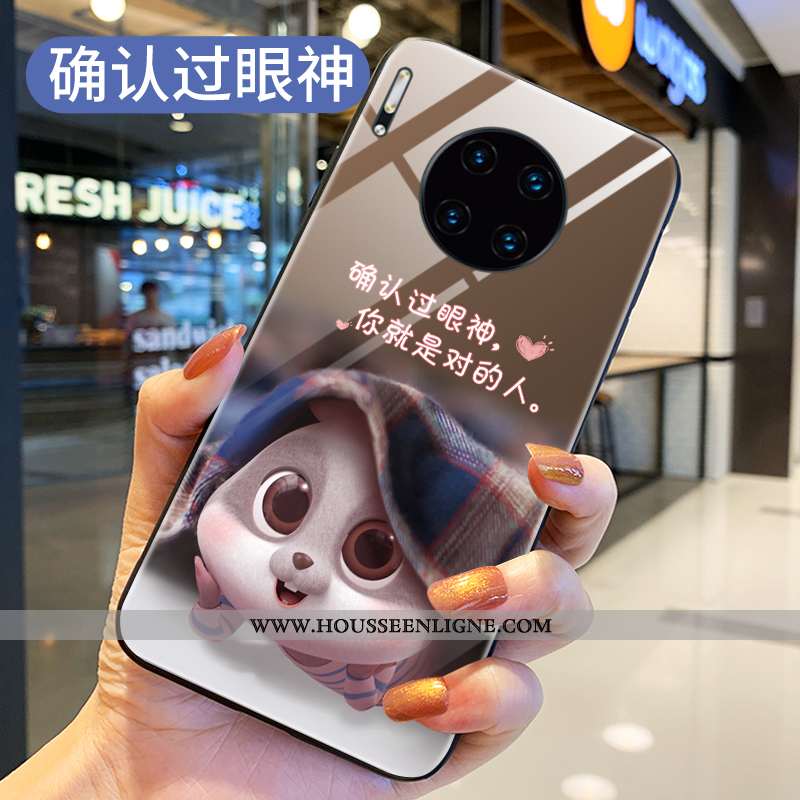 Coque Huawei Mate 30 Verre Créatif Nouveau Rat Téléphone Portable Rouge
