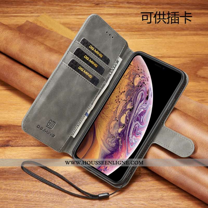 Coque Huawei Nova 5t Cuir Fluide Doux Business Incassable Téléphone Portable Étui Tout Compris Gris