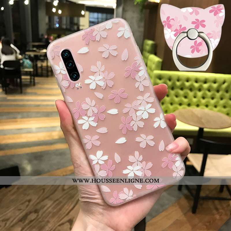 Coque Huawei Nova 5t Délavé En Daim Personnalité Incassable Fluide Doux Légère Silicone Rose