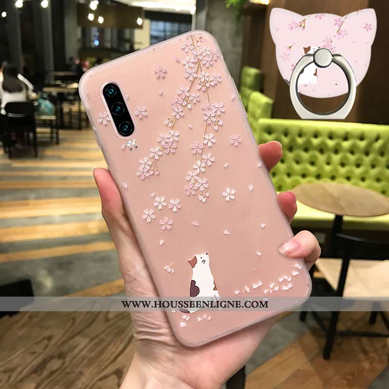 Coque Huawei Nova 5t Délavé En Daim Personnalité Incassable Fluide Doux Légère Silicone Rose