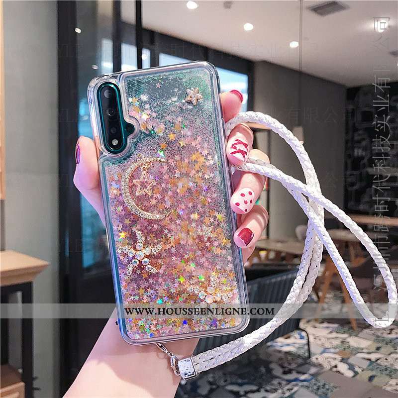 Coque Huawei Nova 5t Fluide Doux Net Rouge Quicksand Étui Violet Téléphone Portable