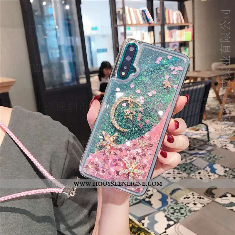 Coque Huawei Nova 5t Fluide Doux Net Rouge Quicksand Étui Violet Téléphone Portable