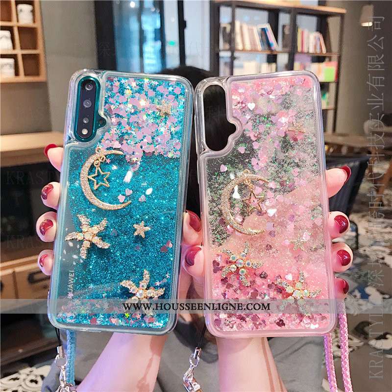 Coque Huawei Nova 5t Fluide Doux Net Rouge Quicksand Étui Violet Téléphone Portable