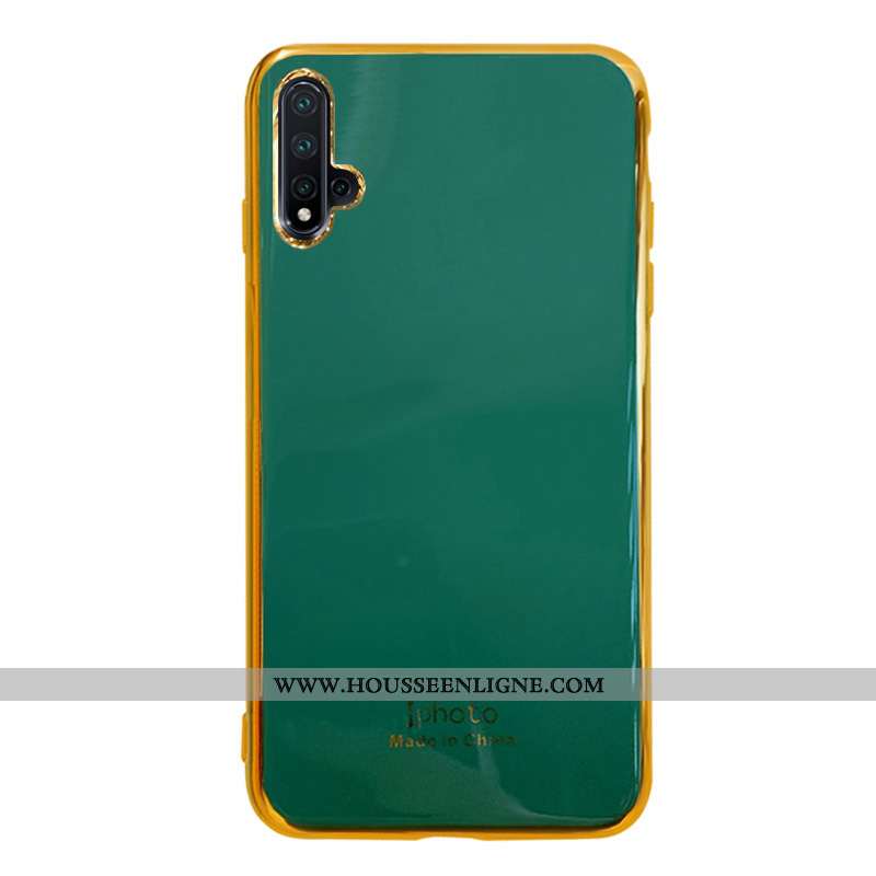 Coque Huawei Nova 5t Fluide Doux Silicone Bovins Protection Nouveau Tendance Verte