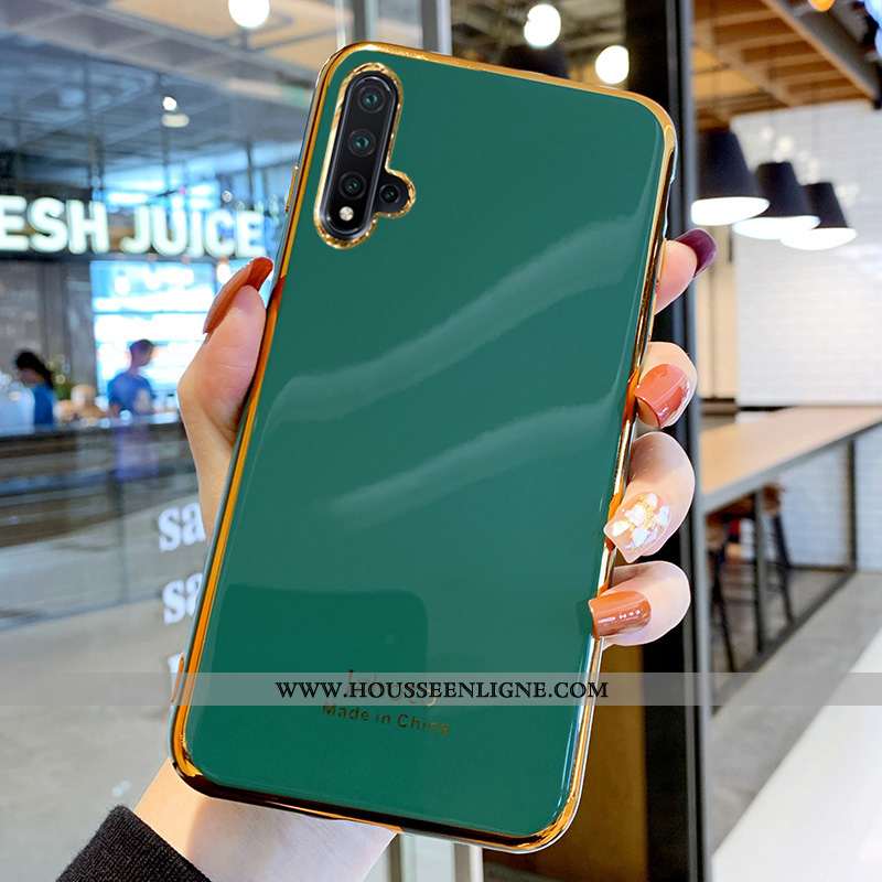 Coque Huawei Nova 5t Fluide Doux Silicone Bovins Protection Nouveau Tendance Verte