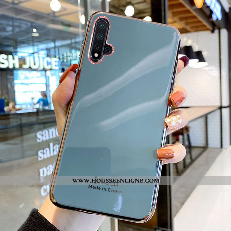 Coque Huawei Nova 5t Fluide Doux Silicone Bovins Protection Nouveau Tendance Verte