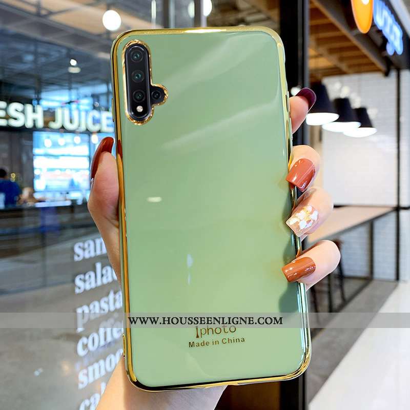 Coque Huawei Nova 5t Fluide Doux Silicone Bovins Protection Nouveau Tendance Verte
