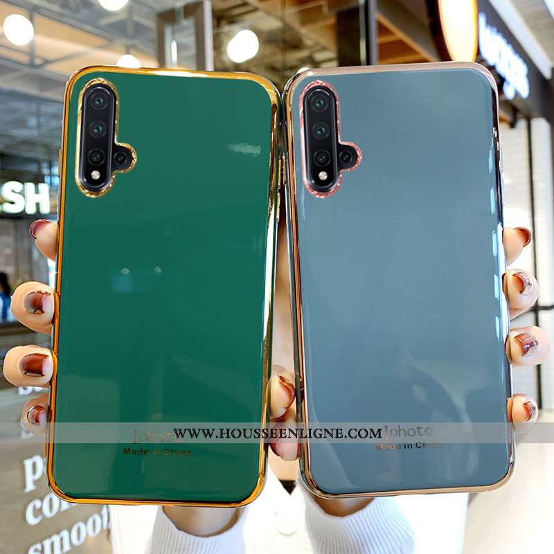 Coque Huawei Nova 5t Fluide Doux Silicone Bovins Protection Nouveau Tendance Verte