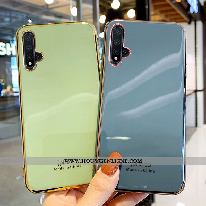 Coque Huawei Nova 5t Fluide Doux Silicone Bovins Protection Nouveau Tendance Verte