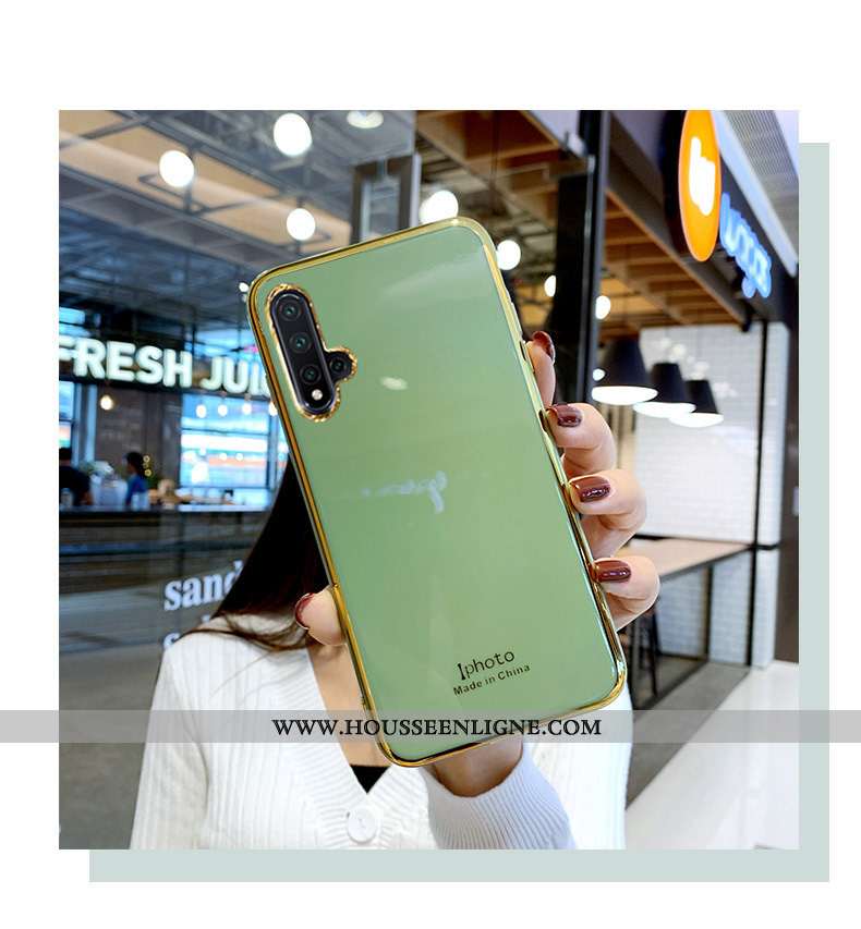 Coque Huawei Nova 5t Fluide Doux Silicone Bovins Protection Nouveau Tendance Verte