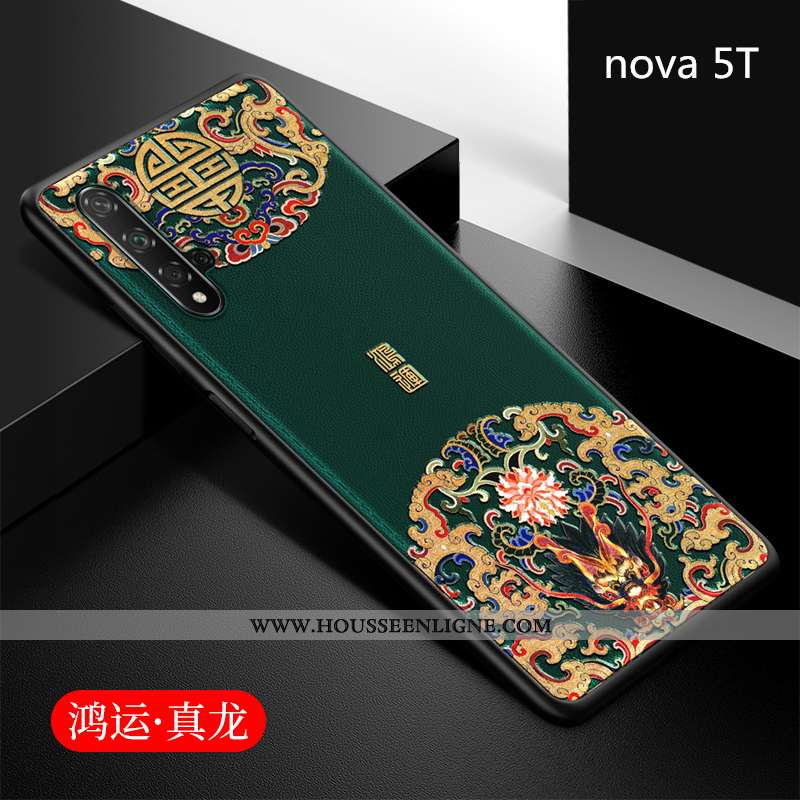 Coque Huawei Nova 5t Fluide Doux Silicone Net Rouge Tout Compris Étui Style Chinois