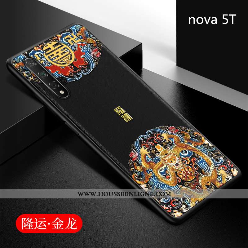 Coque Huawei Nova 5t Fluide Doux Silicone Net Rouge Tout Compris Étui Style Chinois