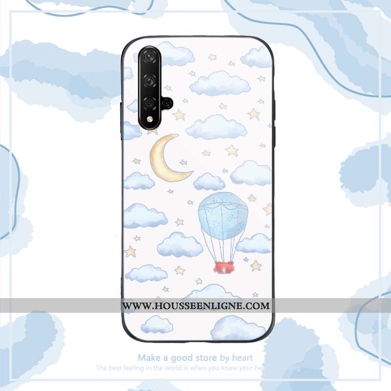 Coque Huawei Nova 5t Protection Verre Téléphone Portable Personnalité Simple Nouveau Vert Rose