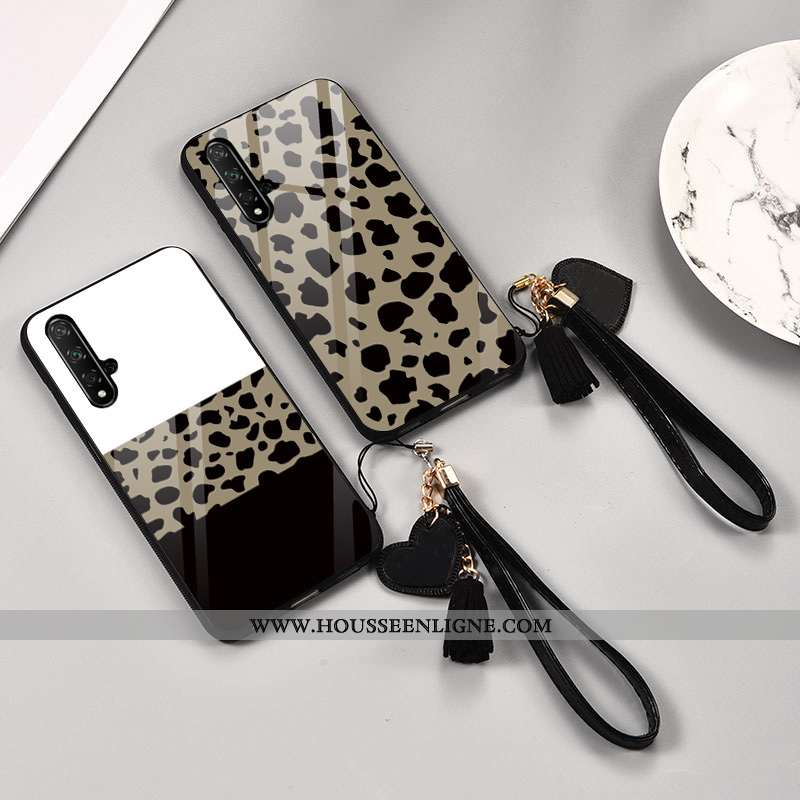 Coque Huawei Nova 5t Tendance Modèle Fleurie Verre Mode Blanc Léopard Blanche