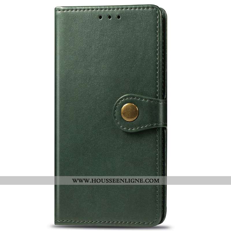 Coque Huawei P Smart 2020 Cuir Ornements Suspendus Étui Vert Une Agrafe Téléphone Portable Simple Ve