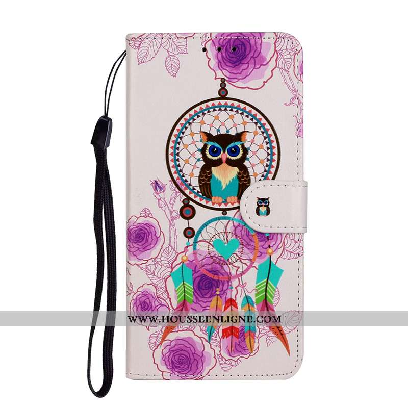 Coque Huawei P Smart 2020 Cuir Protection Clamshell Rouge Étui Téléphone Portable Rose