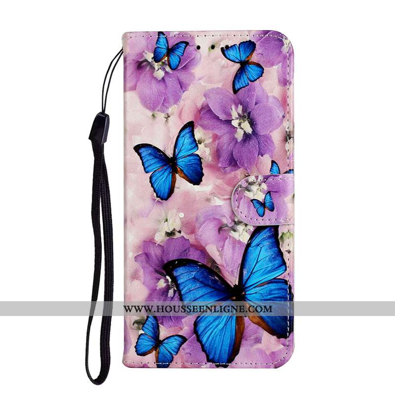 Coque Huawei P Smart 2020 Cuir Protection Clamshell Rouge Étui Téléphone Portable Rose