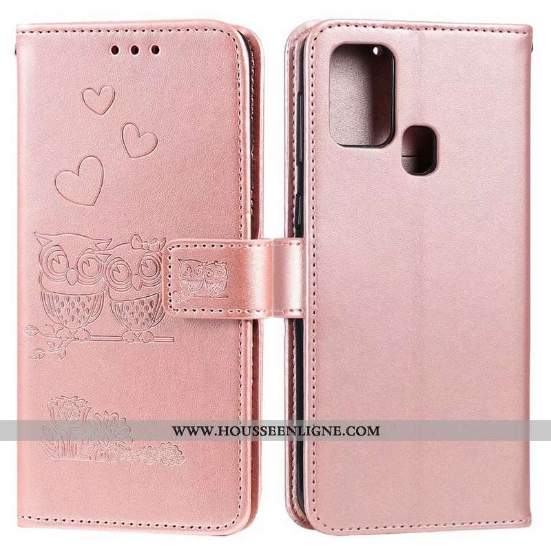 Coque Huawei P Smart 2020 Cuir Téléphone Portable Clamshell Étui Carte Violet