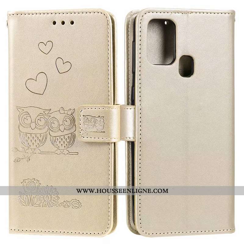 Coque Huawei P Smart 2020 Cuir Téléphone Portable Clamshell Étui Carte Violet