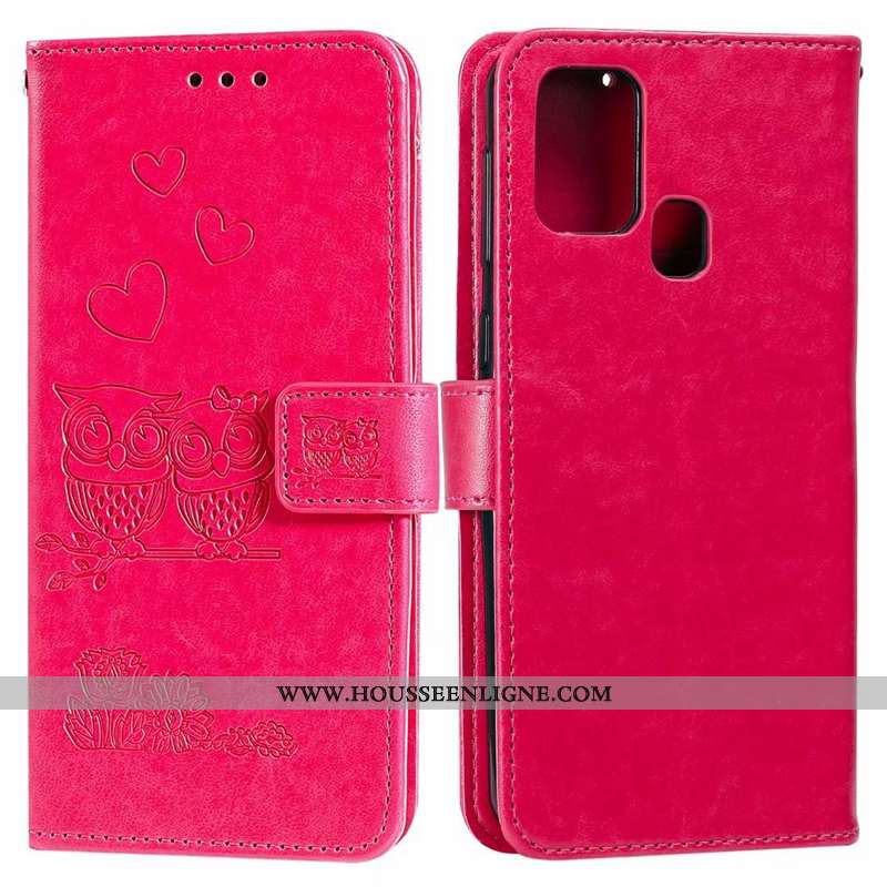 Coque Huawei P Smart 2020 Cuir Téléphone Portable Clamshell Étui Carte Violet