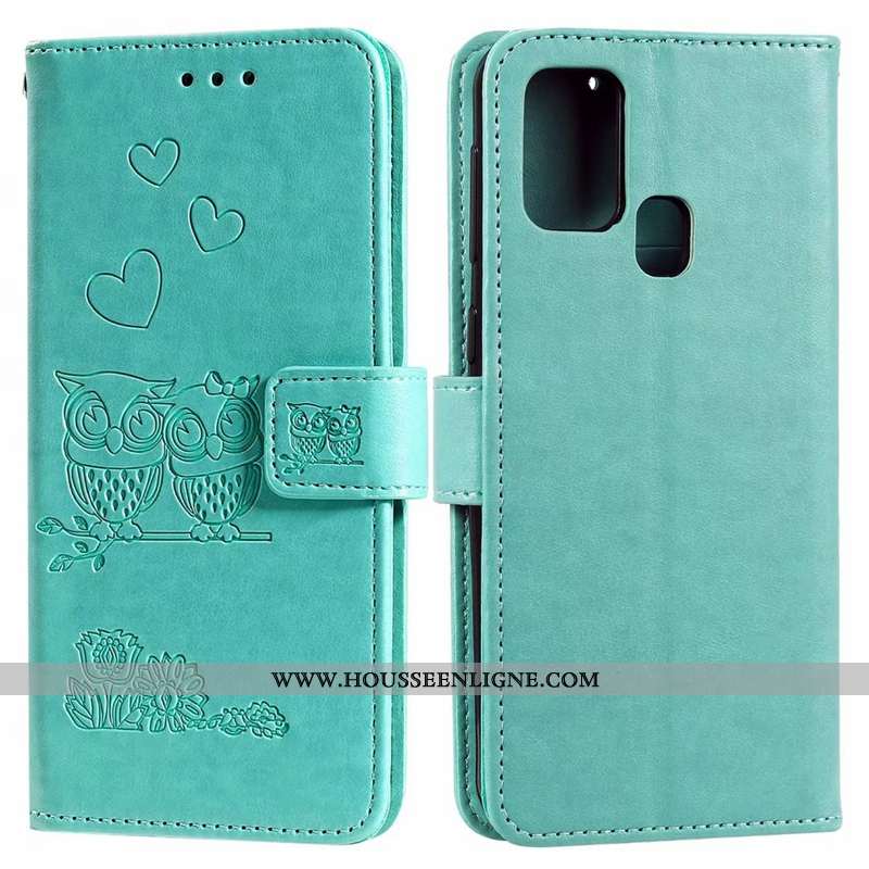 Coque Huawei P Smart 2020 Cuir Téléphone Portable Clamshell Étui Carte Violet