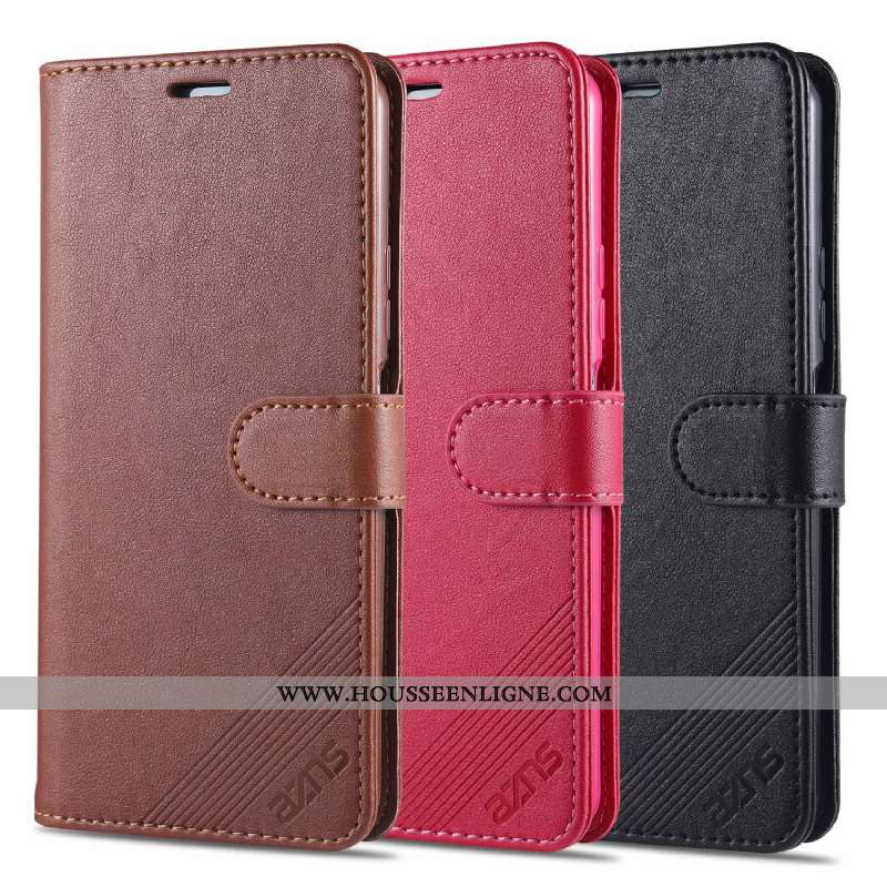 Coque Huawei P Smart 2020 Fluide Doux Portefeuille Étui Carte Rouge Tout Compris Rose