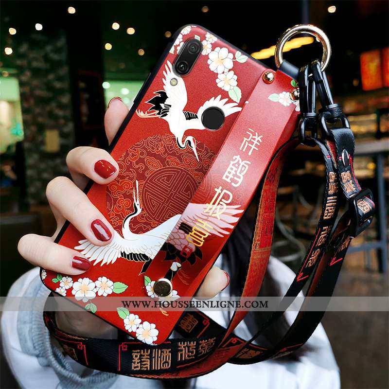 Coque Huawei P Smart 2020 Ornements Suspendus Tendance Style Chinois Grue Incassable Silicone Fluide