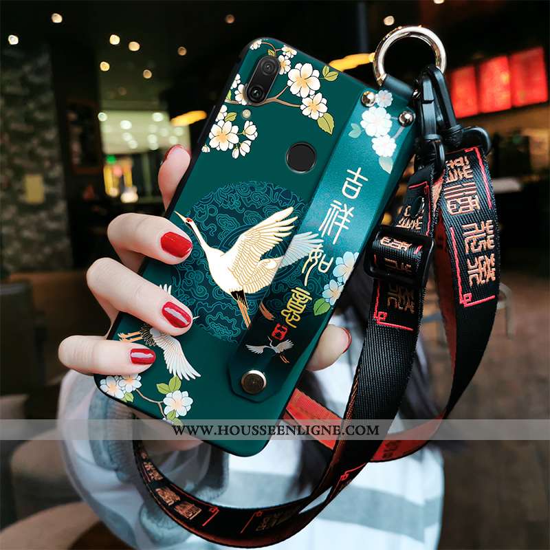 Coque Huawei P Smart 2020 Ornements Suspendus Tendance Style Chinois Grue Incassable Silicone Fluide
