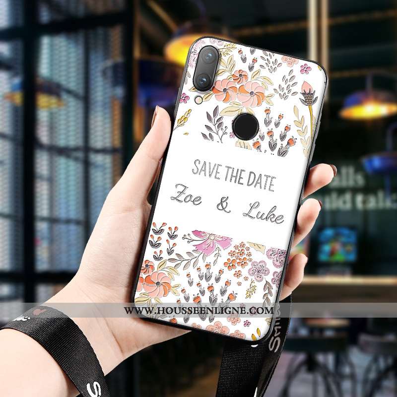 Coque Huawei P Smart 2020 Tendance Silicone Étui Téléphone Portable Dimensionnel Protection Art Vert