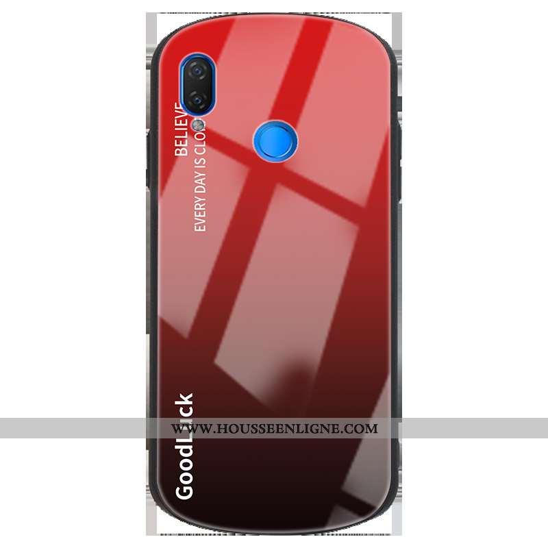 Coque Huawei P Smart+ Personnalité Créatif Clair Incassable Tout Compris Simple Rouge