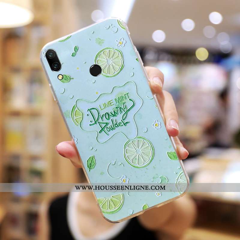 Coque Huawei P Smart+ Personnalité Créatif Fluide Doux Délavé En Daim Charmant Net Rouge Verte
