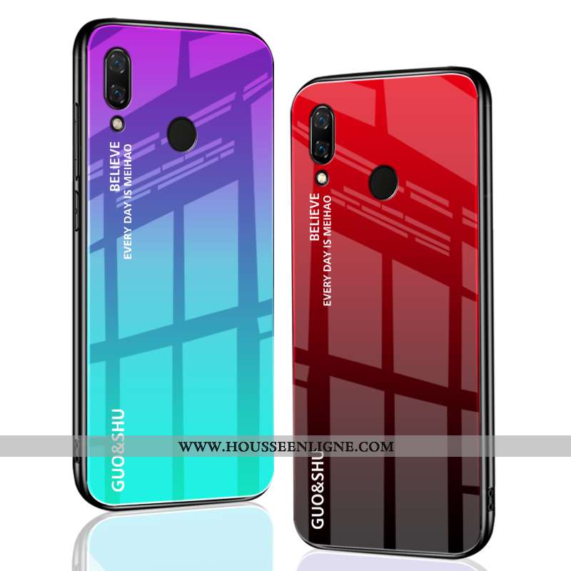 Coque Huawei P Smart+ Personnalité Créatif Rouge Étui Délavé En Daim Protection Tendance