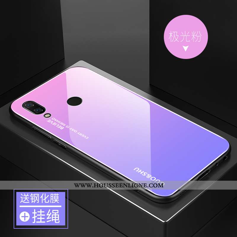Coque Huawei P Smart+ Personnalité Créatif Rouge Étui Délavé En Daim Protection Tendance