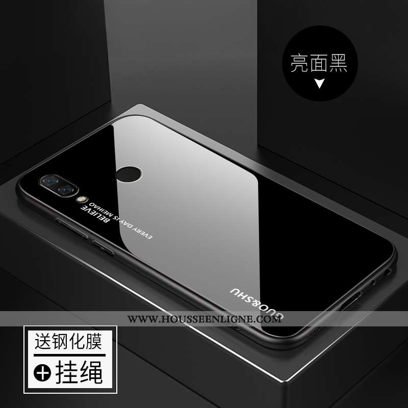 Coque Huawei P Smart+ Personnalité Créatif Rouge Étui Délavé En Daim Protection Tendance