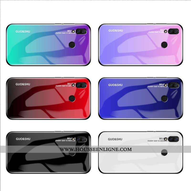 Coque Huawei P Smart+ Personnalité Créatif Rouge Étui Délavé En Daim Protection Tendance