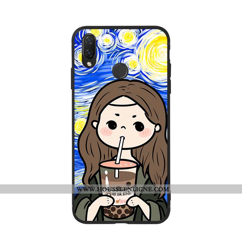 Coque Huawei P Smart+ Protection Créatif Bleu Téléphone Portable Silicone Drôle Étui